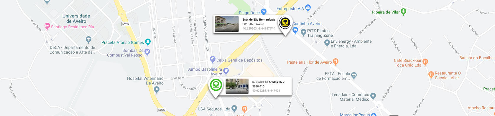 Google maps - localição dos Centros KO